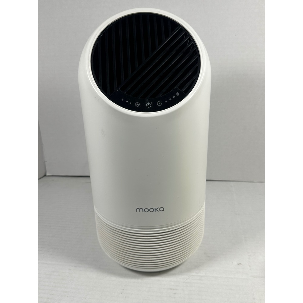 Mooka Allo Air Purifier White Compact HEPA Filter 3‎ Speed Timer 35W 120V